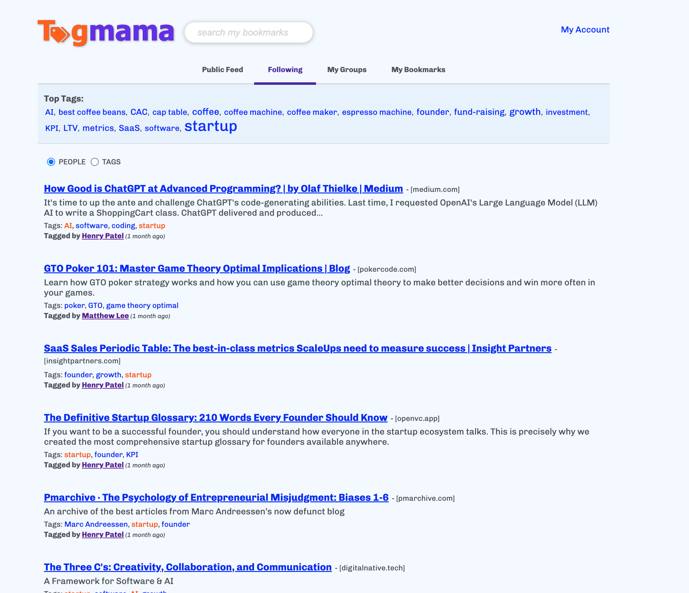 Tagmama Interface